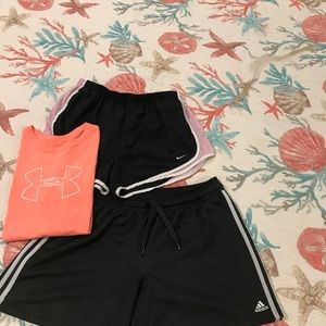 BUNDLE Ladies shorts/Under Armour shirt